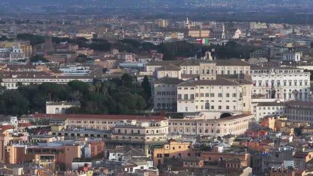 从意大利的上空俯瞰罗马城美丽的空中风景 罗马神奇的春天全景航空视图 — 图库视频影像