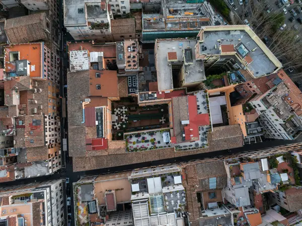 Aerial Shot Romes Dense Urban Zone Mixing Residential Commercial Structures — Stock Photo, Image