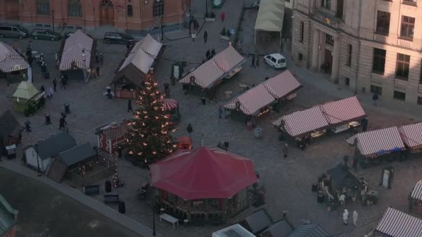 Schöne Rigaer Luftaufnahme Von Oben Blick Auf Die Altstadt Von — Stockvideo