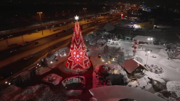 Der Schönste Weihnachtsbaum Europas Befindet Sich Riga Lettland Restaurant Des — Stockvideo