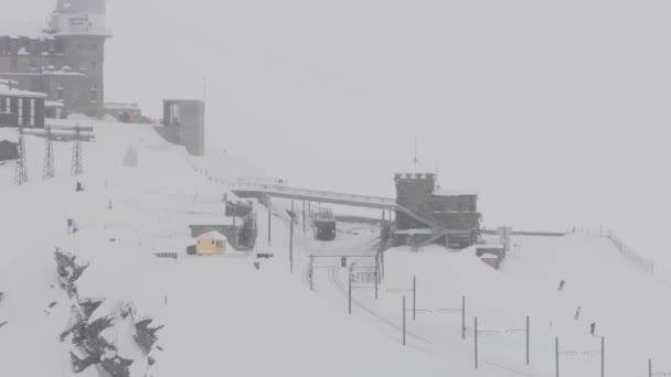 Osservatorio Gornergrat Cima Del Cervino Zermatt Svizzera Osservatorio Con Vista — Video Stock