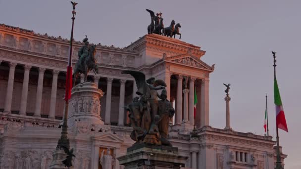 이탈리아 로마의 비토리오 에마누엘레 비토리아노 Ill Vittoriano 알려진 모누멘토 나치오 — 비디오
