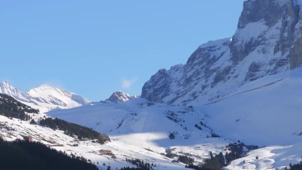 Gyönyörű Kilátás Nyílik Svájci Alpokra Gyönyörű Hegycsúcsok — Stock videók