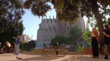 Barcelona 'daki Sagrada Familia Bazilikası' na yakından bakın. Antoni Gaudi başyapıtı 1984 yılında UNESCO 'nun Dünya Mirası listesine girdi..