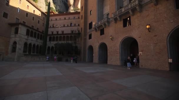 Barcelona España Monasterio Montserrat Santa Maria Montserrat Una Abadía Benedictina — Vídeos de Stock