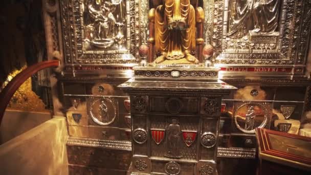 Rzeźba Madonny Nuestra Senora Montserrat Chruchu Iglesia Belen Czarna Madonna — Wideo stockowe