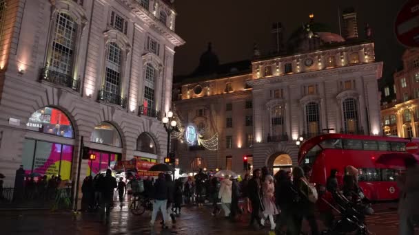 Luci Natale Mayfair Londra Inghilterra Decorazioni Festive Luci Natale Regent — Video Stock