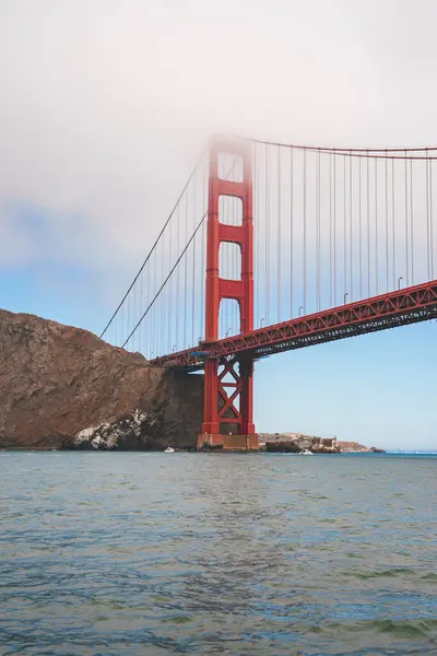 Upptäck Den Fascinerande Golden Gate Bridge San Francisco Kalifornien Fångad Stockbild