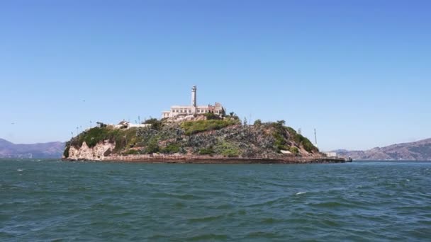 Vista Cerca Isla Prisión Alcatraz Centro Bahía San Francisco — Vídeos de Stock