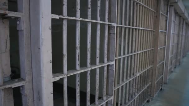 Close Van Een Kleine Gevangeniscel Alcatraz Gevangenis San Francisco Usa — Stockvideo
