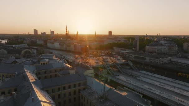 Riesiges Bauprojekt Der Rail Baltic Riga Lettland Bau Eines Hauptbahnhofs — Stockvideo