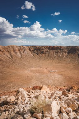 View the breathtaking Meteor Crater, also known as Barringer Crater, in northern Arizona, USA. Explore the vastness and geological significance in this stunning desert landscape. clipart