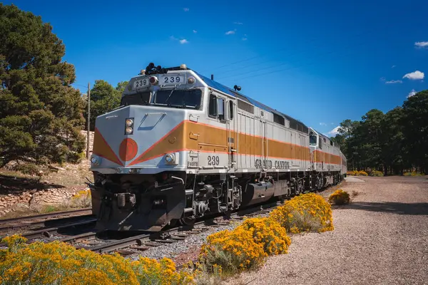 Explore Beleza Grand Canyon Railway Com Uma Imagem Vívida Uma — Fotografia de Stock