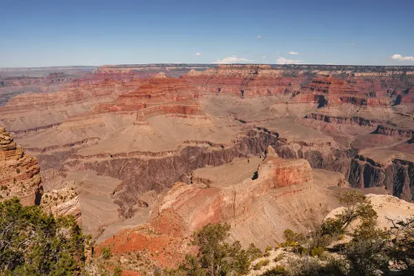 Pemandangan Luas Grand Canyon Arizona Amerika Serikat Menampilkan Lapisan Batuan Stok Gambar Bebas Royalti