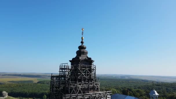 Wioska Pidkamin Klasztor Pochodzenia Drzewa Krzyża Pańskiego Ukraina Wysokiej Jakości — Wideo stockowe