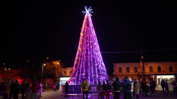 Christmas Tree Center City Rivne Ukraine — Wideo stockowe