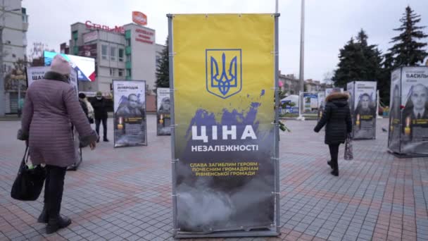 Emlékmű Elesett Hősöknek Akik Ukrajnáért Harcoltak Népükért Haltak Meg — Stock videók