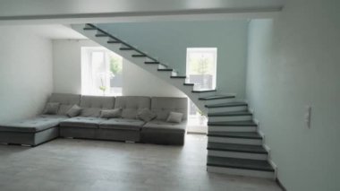 Modern ev, gerçek çatı katı, daire, minimalist hafif iç tasarım, mobilya, İtalyan tasarımı