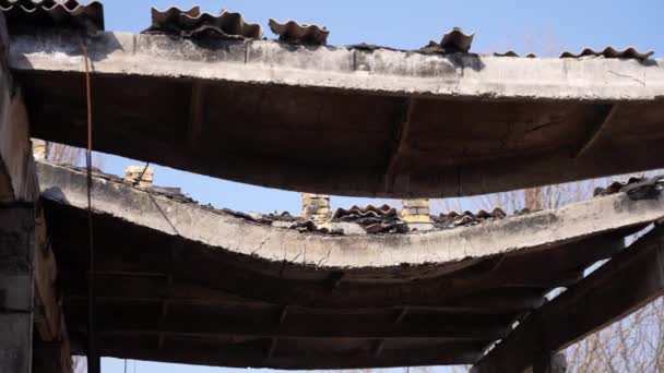Eine Brücke Wurde Vom Feind Zerstört Die Evakuierung Der Zivilbevölkerung — Stockvideo