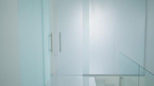 Büroräume Mit Vielen Glasräumen Modernes Interieur — Stockvideo