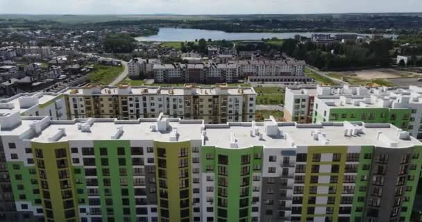 Vista Panorâmica Área Residencial Novo Complexo Residencial Moderno Low Rise — Vídeo de Stock