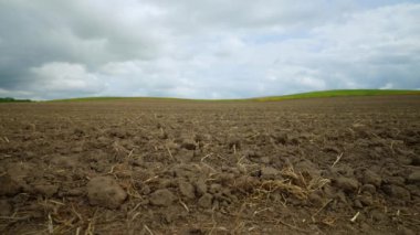 Tarla tarlaları ve gübre tarlaları. Yiyecek yetiştirmek için endüstriyel tarım sektörü. Tarım. Kazılmış toprak tarım arazisi