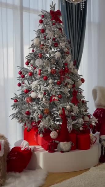 Décorations Arbres Noël Dans Chambre Une Guirlande Scintillante Étonnante Qui — Video