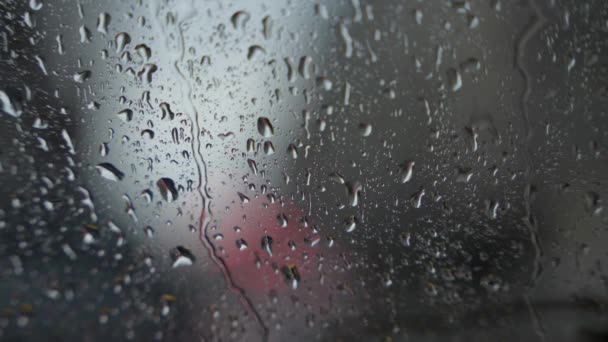 Капля Дождя Туманом Заднем Плане Автомобиля — стоковое видео