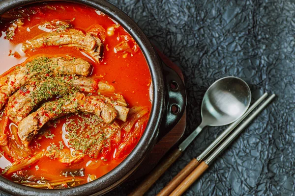 stock image deunggalbi kimchi jjigae, Korean back rib and kimchi stew