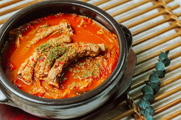 stock image deunggalbi kimchi jjigae, Korean back rib and kimchi stew