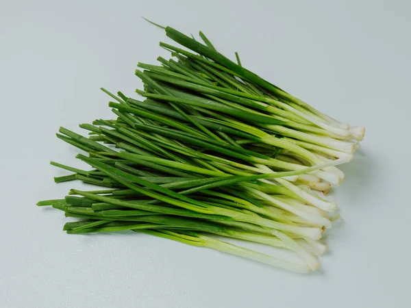 Bunch Fresh Chives Table Royalty Free Stock Photos