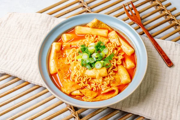 Rabokki Korean Style Stir Fried Instant Noodle Hidangan Ini Tteokbokki — Stok Foto