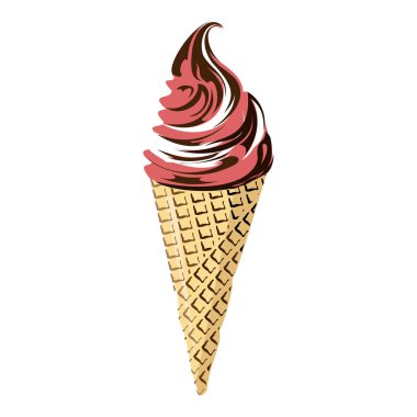  A bowl of ice cream on a cone