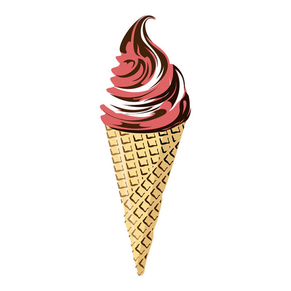  A bowl of ice cream on a cone