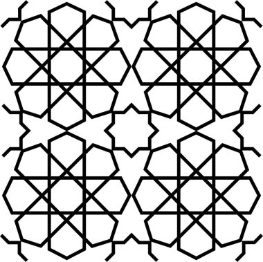 Overlapping Islamic decorations with a black frame, suitable for decoration and pattern