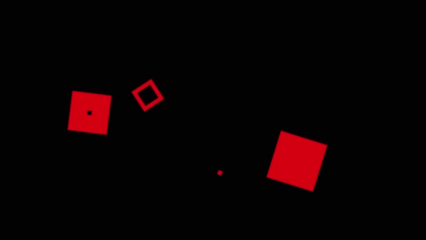 Transition Animated Square Shapes Red Color — Stockvideo