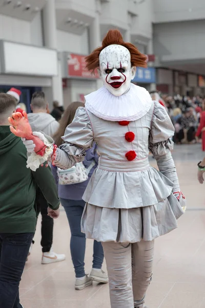 Birmingham Nec Novembro 2022 Cosplayer Masculino Vestido Como Pennywise Clown — Fotografia de Stock