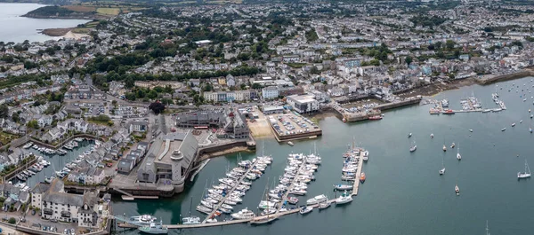 Falmouth Cornwall Велика Британія July 2023 Вид Повітряну Ландшафтну Панораму — стокове фото