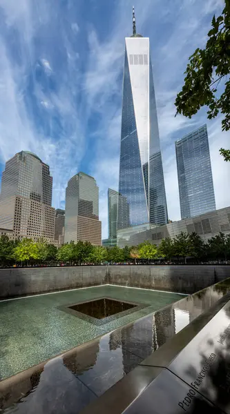 Ground Zero New York Usa September 2023 Ett Vertorama Landskap — Stockfoto