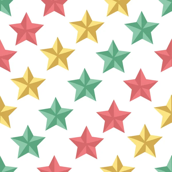Ilustración Digital Coloridas Estrellas Navidad Fondo Del Patrón — Vector de stock