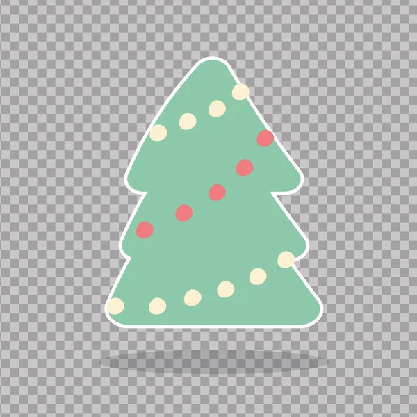 Digital Illustration Doodle Pastel Christmas Tree — Stock Vector