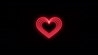 Parlayan kırmızı neon kırmızı kalp