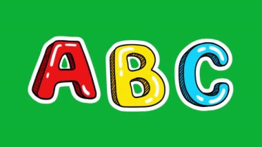 ABC Hand Alfabe harfleri etiketleri çizdi 