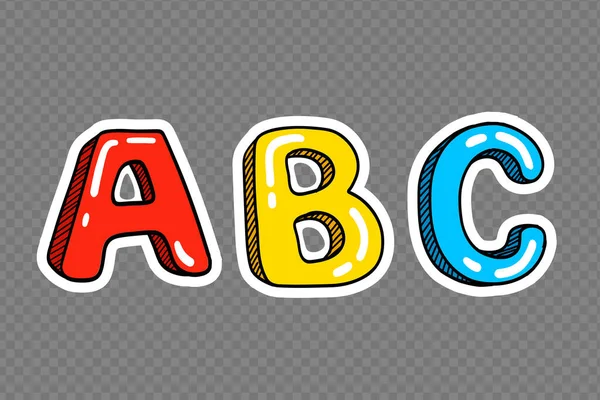 Abc Handgezeichnete Buchstaben Auf Grauem Hintergrund — Stockvektor