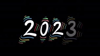 Siyah tahtada parlayan 2023 mutlu yeni yıl kartı 