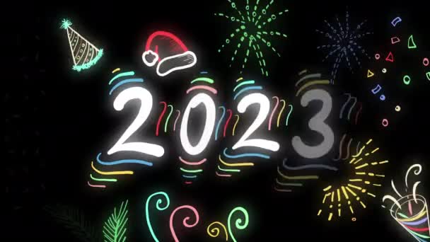 在黑色黑板上挂上喜庆的新年贺卡 — 图库视频影像