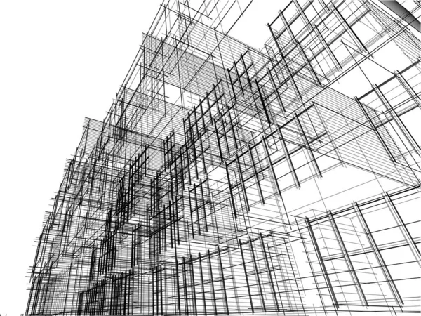 Чорно Білий Ескіз Плану Будинку Кімнатами Графічна Ілюстрація — стоковий вектор