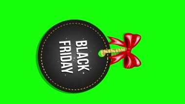 Kara Cuma tanıtım pankartı animasyonu. Kurdeleli etiket 