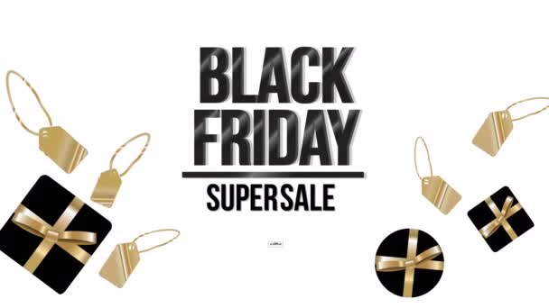 Black Friday Promotion Banner Background Shopping Sale Concept — Stock Video