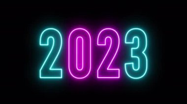 2023 parlayan neon pankartı, yeni yıl 
